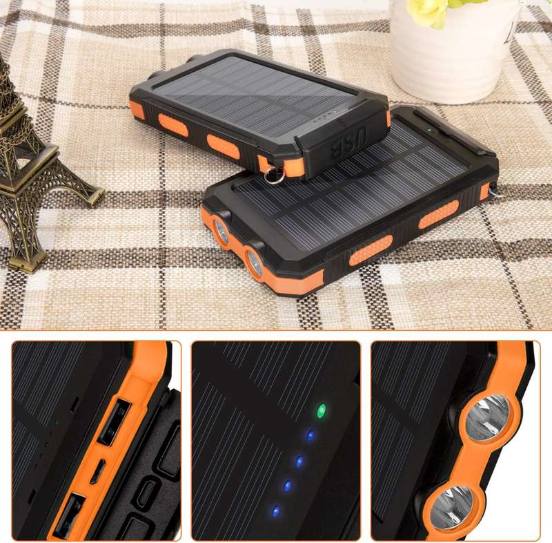 20000mAh Solar Powered Power Bank Flashlight With GPS PA-14