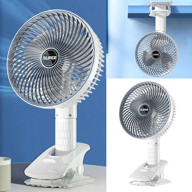 Multi-Functional 4-in-1 Rechargeable Portable Clip Fan PM-037
