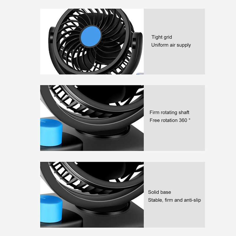 Dual Head Cigarette Lighter Powered Car Fan PM-035