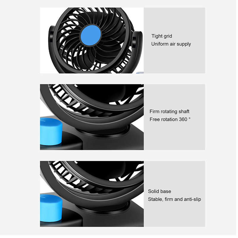 Dual Head Cigarette Lighter Powered Car Fan PM-035