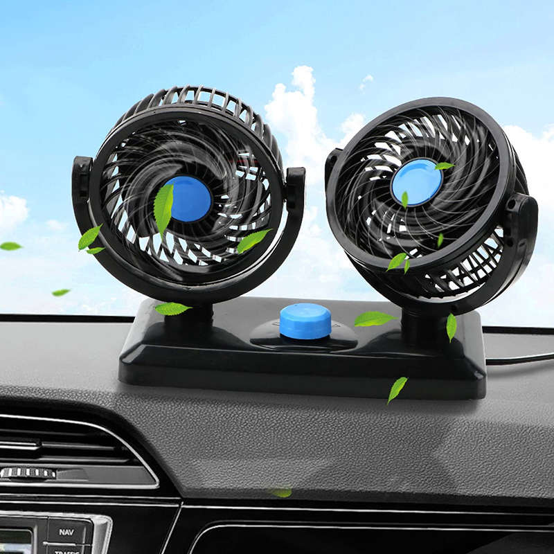Dual Head Cigarette Lighter Powered Car Fan PM-035
