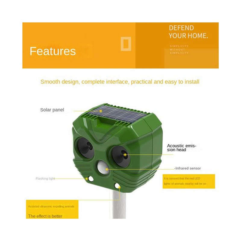 Ultrasonic Solar Pest Repeller With Motion Sensor RB-55