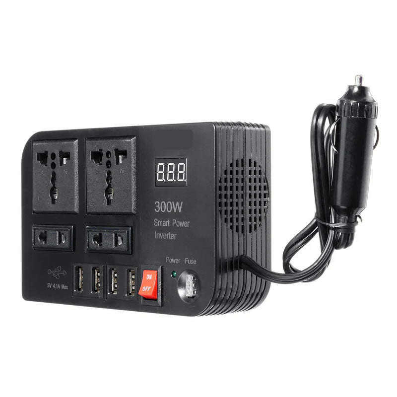 300W 12V-220V, 4.1A USB Output Multi Automotive Power Converter Inverter E8982