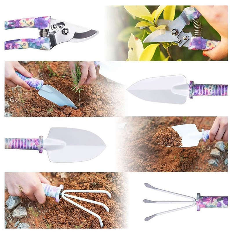 5-Piece Floral Printed Garden Pruning Tool Set -XF0901