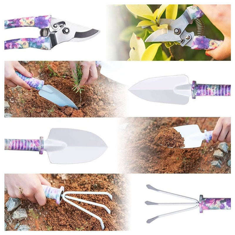 5-Piece Floral Printed Garden Pruning Tool Set -XF0901