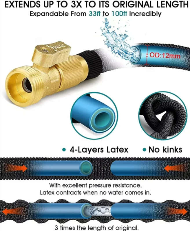 10m Expandable Garden Hose Pipe With Water Spray