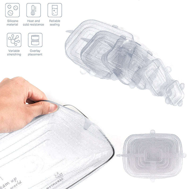 6 Piece Of Stretchable Universal Silicone Lid Cover IB-274