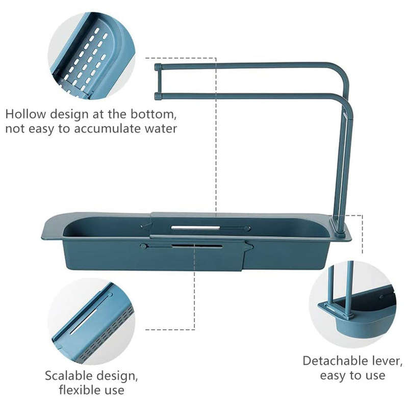 Telescopic Expandable Sink Drain Basket Holder Rack F42-8-765 Pink