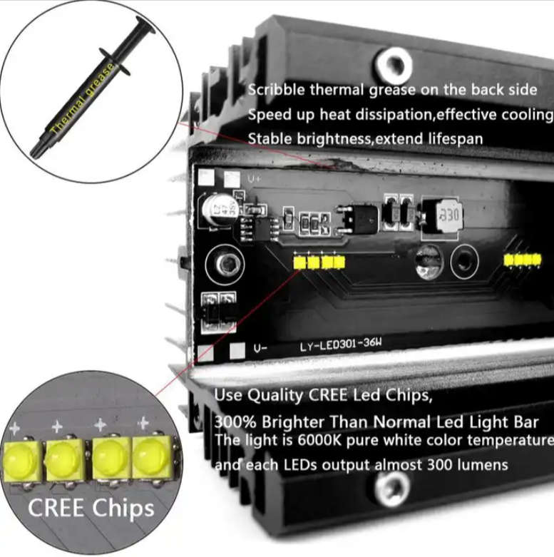90W Car Offroad LED Light Bar
