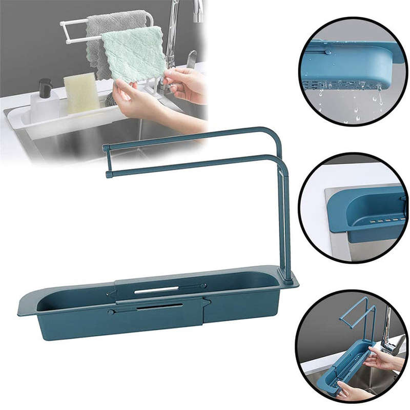 Telescopic Expandable Sink Drain Basket Holder Rack F42-8-765 Pink