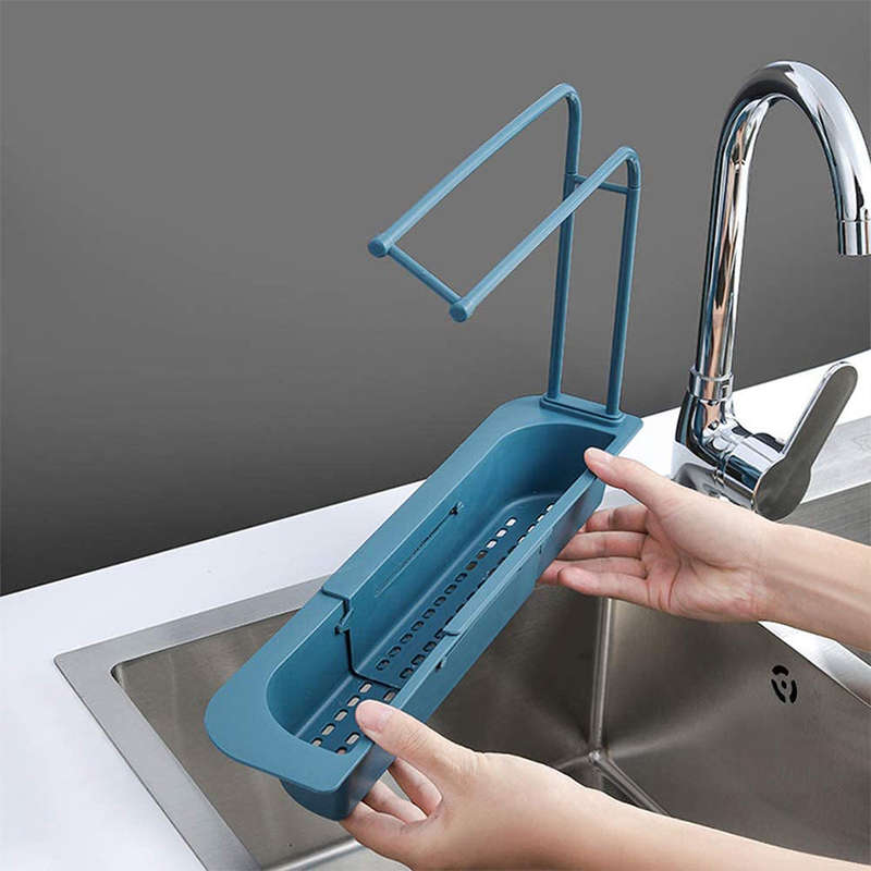 Telescopic Expandable Sink Drain Basket Holder Rack F42-8-765 Pink