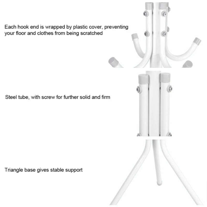 12 Hook Free-Standing Coat Hanger White