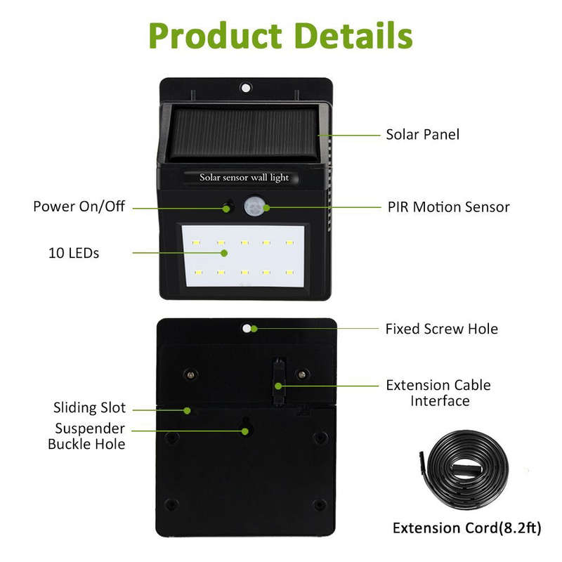 Portable Outdoor Solar LED Motion Sensor Split Wall Lamp FA-64