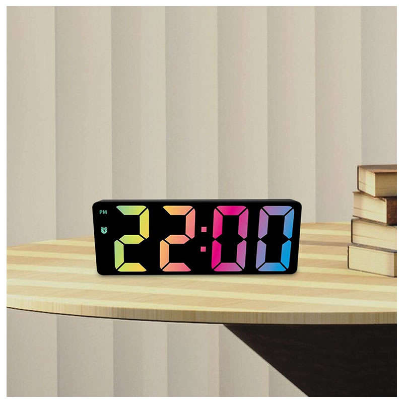 LED Colorful Battery Powered Digital Alarm Clock HC-30