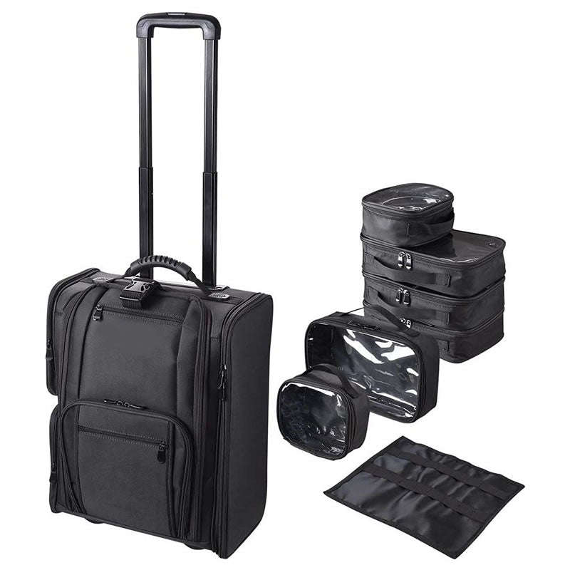 Professional Makeup Trolley Suitcase With Wheels Y229 BLACK