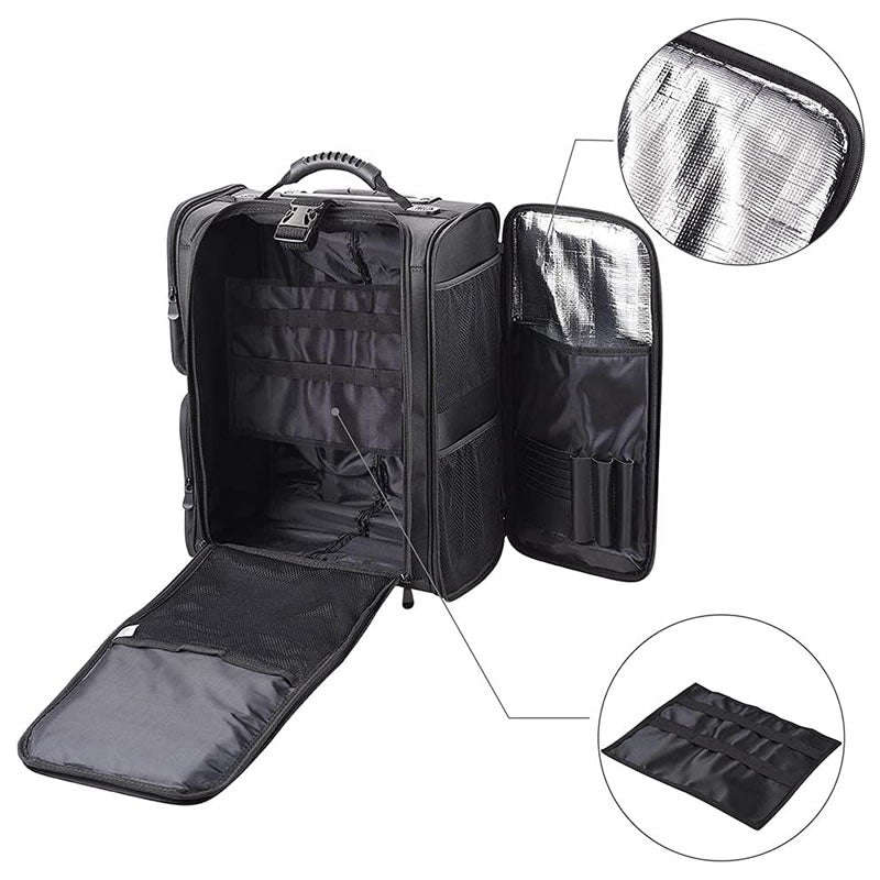 Professional Makeup Trolley Suitcase With Wheels Y229 BLACK