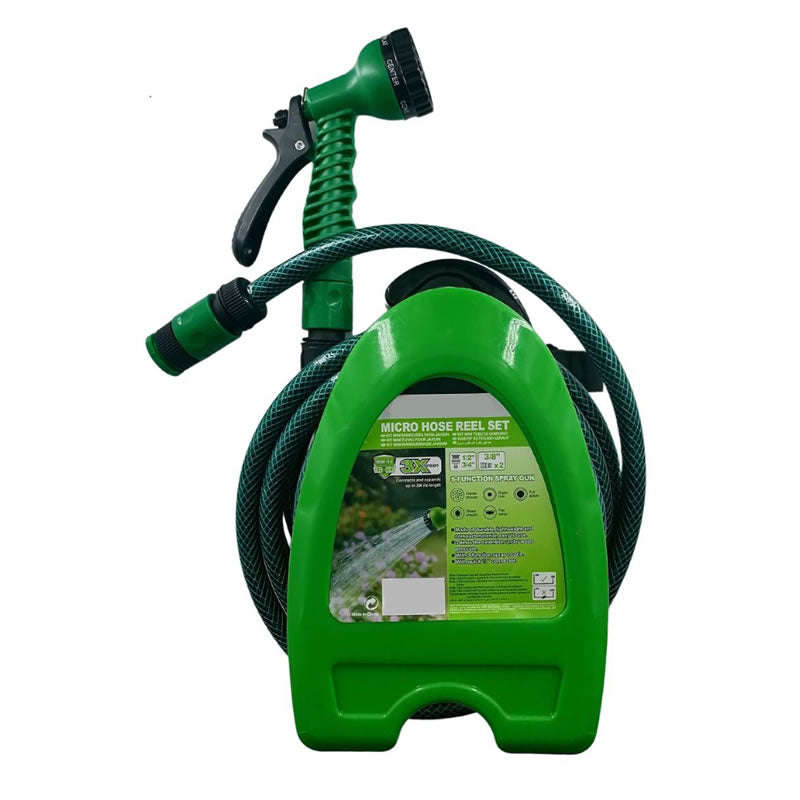 7.6m Garden Micro Hose Pipe Reel Set SD 32898