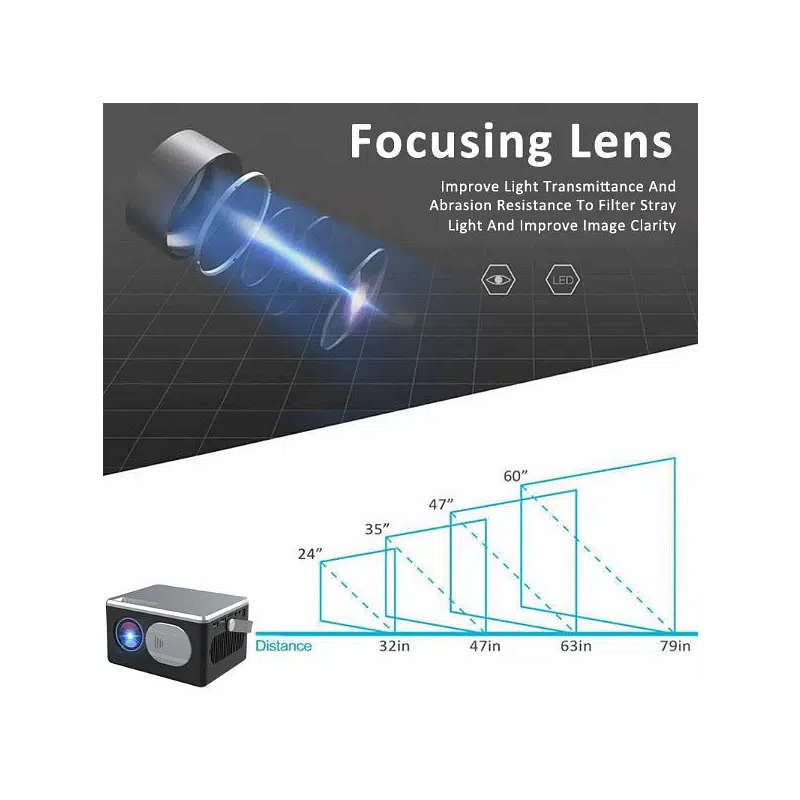 2000 lumens Mini Portable Home Theater Cinema LED Projector Q-HD4800