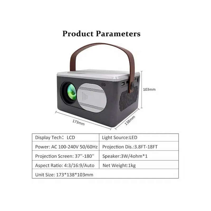 2000 lumens Mini Portable Home Theater Cinema LED Projector Q-HD4800