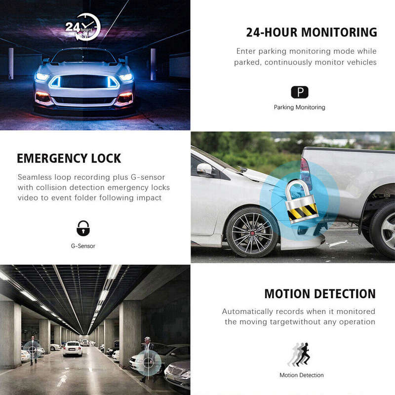 3 Camera Lens Car DVR Dash Cam 170 HD 1296P Night Vision NG-203