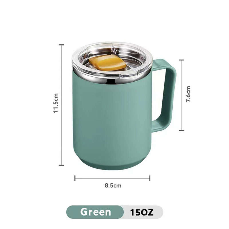 450ml Double-Layer Insulation Cups With Handle HP-35 GREEN