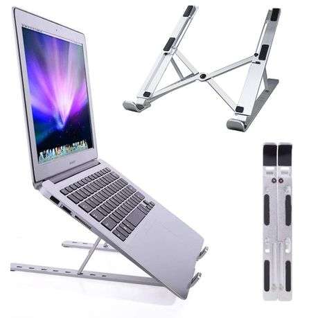 Portable Adjustable Foldable Aluminium Laptop Desk Stand & Carry Pouch