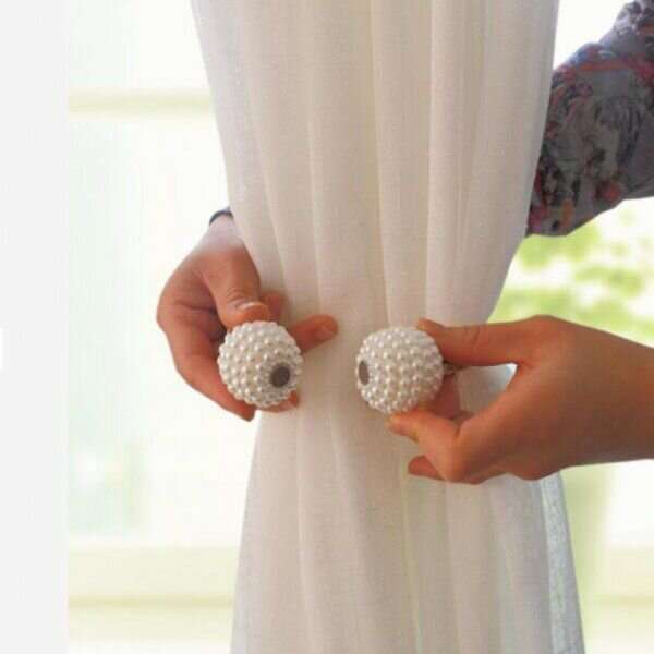 Magnetic Curtain Rope Tieback with Pearl C3-6-45 Rose gold