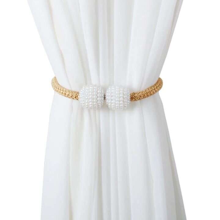 Magnetic Curtain Rope Tieback with Pearl C3-6-45 Rose gold
