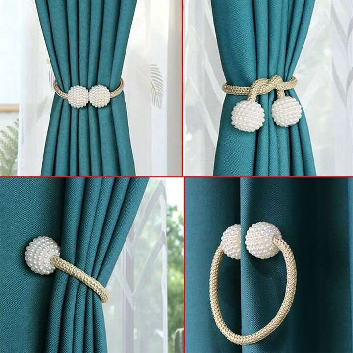 Magnetic Curtain Rope Tieback with Pearl C3-6-45 Rose gold