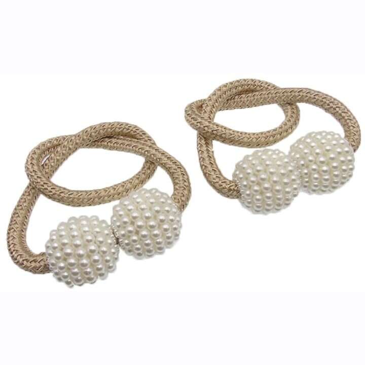 Magnetic Curtain Rope Tieback with Pearl C3-6-45 Rose gold