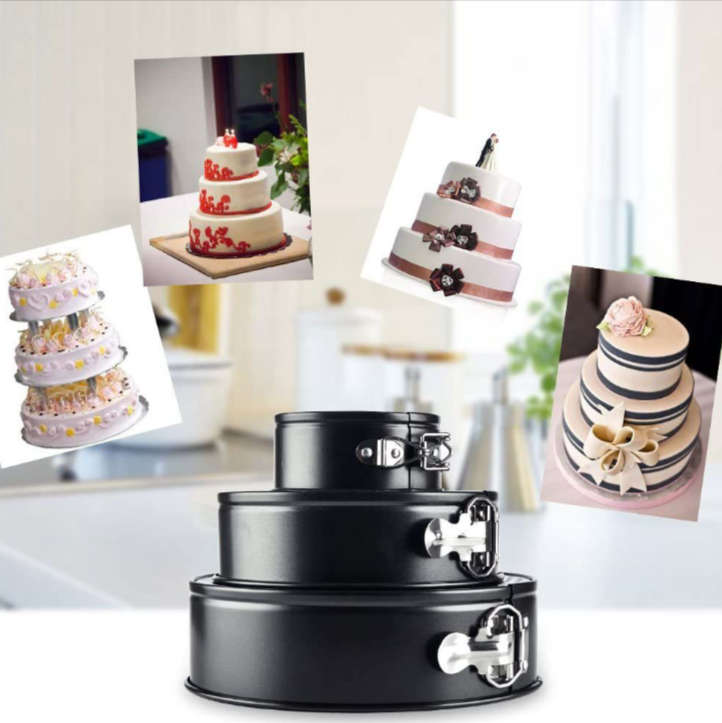 3Pcs Stainless Steel Round Shape Cake Mold Pans BL-296