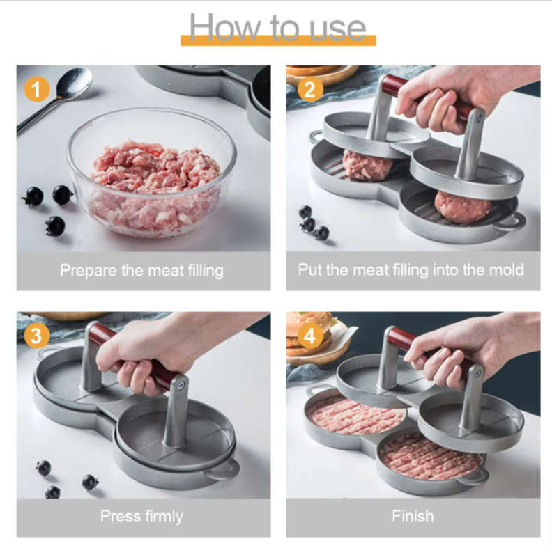 Double Burger Press Hamburger Maker