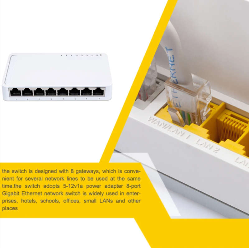 8-Port RJ4510/100/1000mbps Ethernet Switch Network Adapter