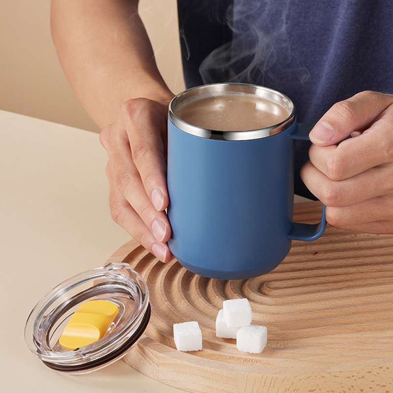 450ml Double-Layer Insulation Cups With Handle HP-35 GREEN