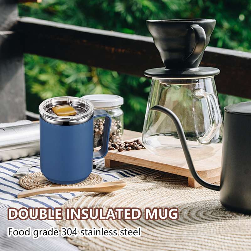 450ml Double-Layer Insulation Cups With Handle HP-35 GREEN