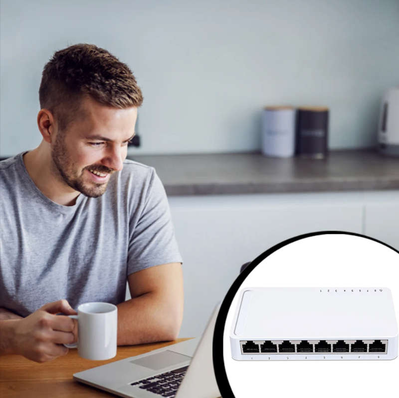 8-Port RJ4510/100/1000mbps Ethernet Switch Network Adapter