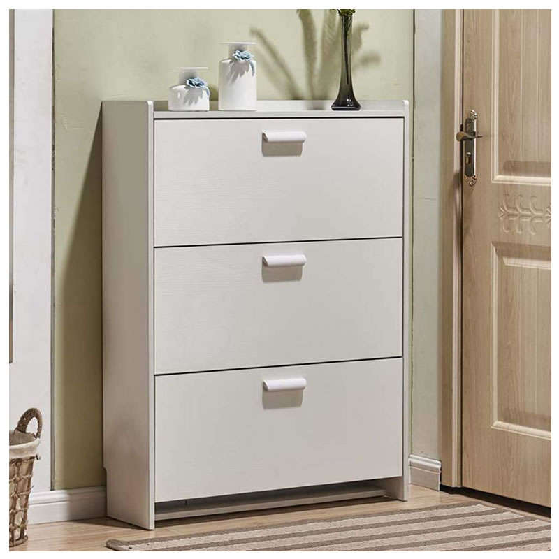 3-Flip Drawers Wood Freestanding Shoe Organizer Cabinet 603