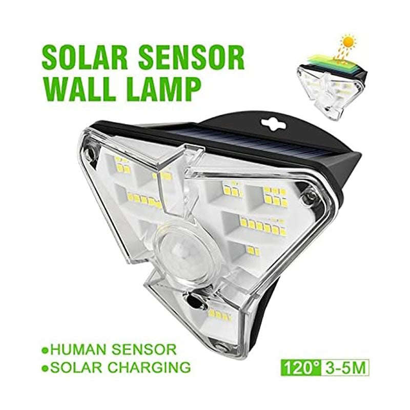 Solar Motion Sensor 3 Sides Glowing Wall Lamp FA GL68LED