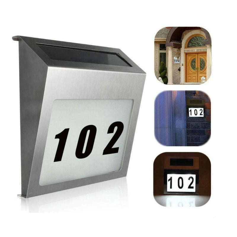 Solar Powered House Address Number Plate PI-5