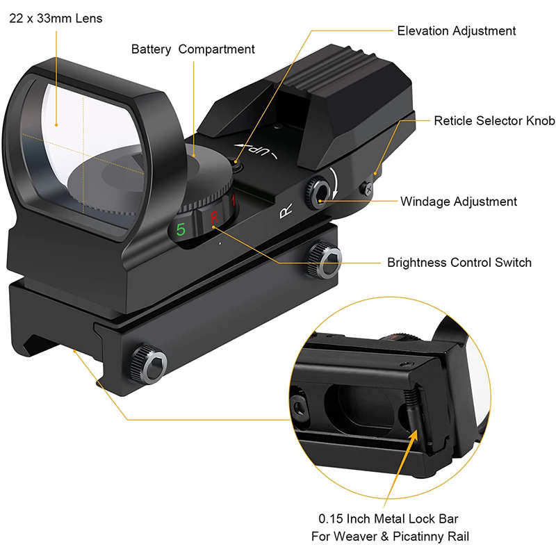 33mm Reflex Lens Multipurpose Reflective Dot Sight 1831344