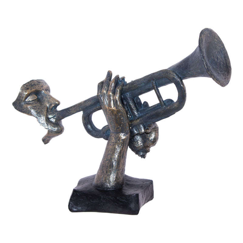 32cm Man with Trumpet Sculpture-OAC25U1