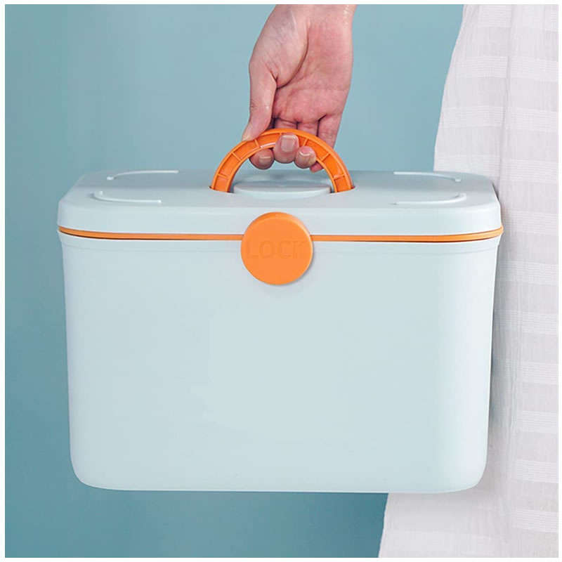 Large Home Medicine Storage Box RX-14 BLUE