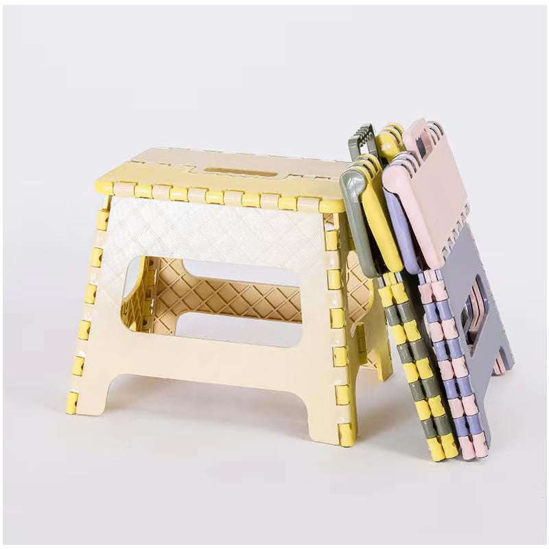 Non-Slip Portable Folding Step Stool for Adults and Kids AMP-282415 -Yellow, Brown
