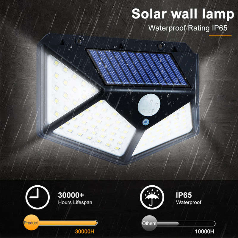 The pyramid 100 LED solar outdoor light
