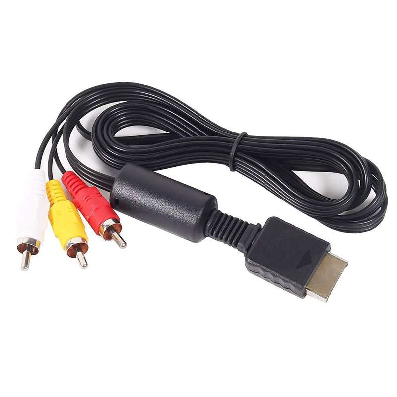 PlayStation 2 PS2 PS3 Av RCA Cable - 1.8 Meter - Black