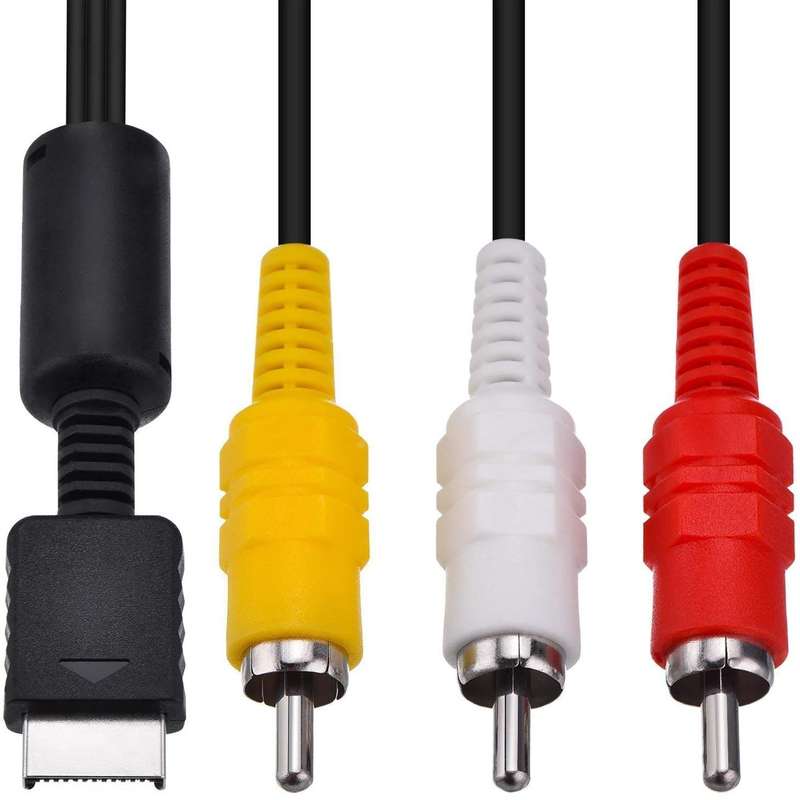 PlayStation 2 PS2 PS3 Av RCA Cable - 1.8 Meter - Black