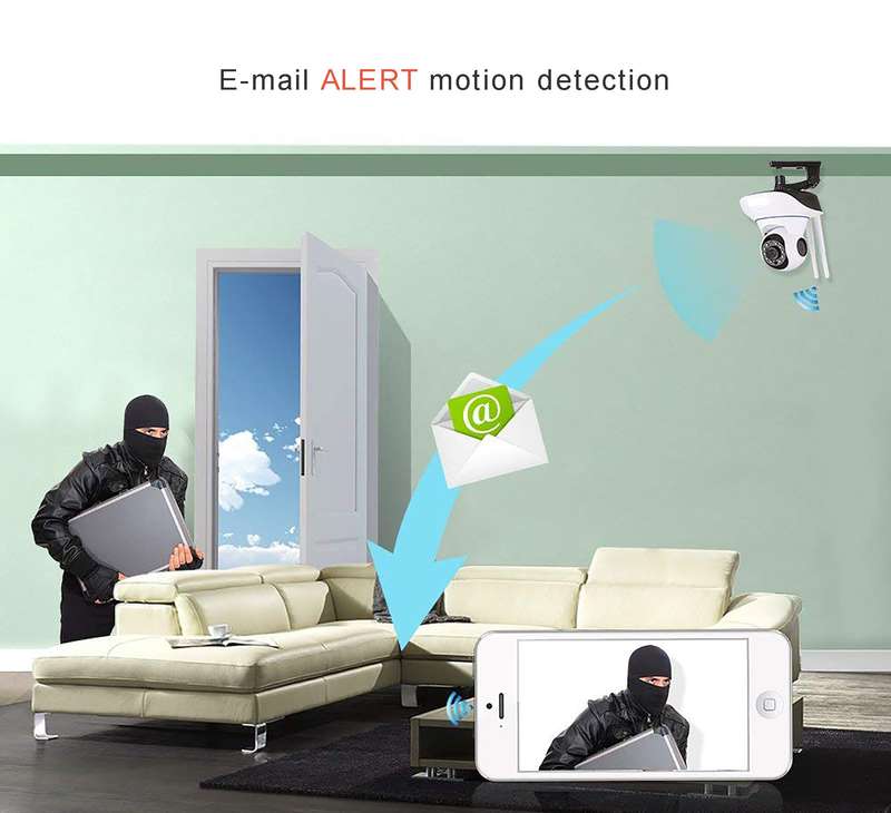 Dual Antenna P2P Wireless 720P P/T IP Camera Cam Network Camera