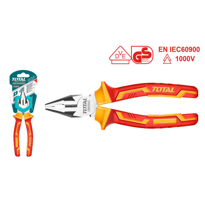 Total Heavy-Duty Insulated Combination Pliers- 7"/180mm