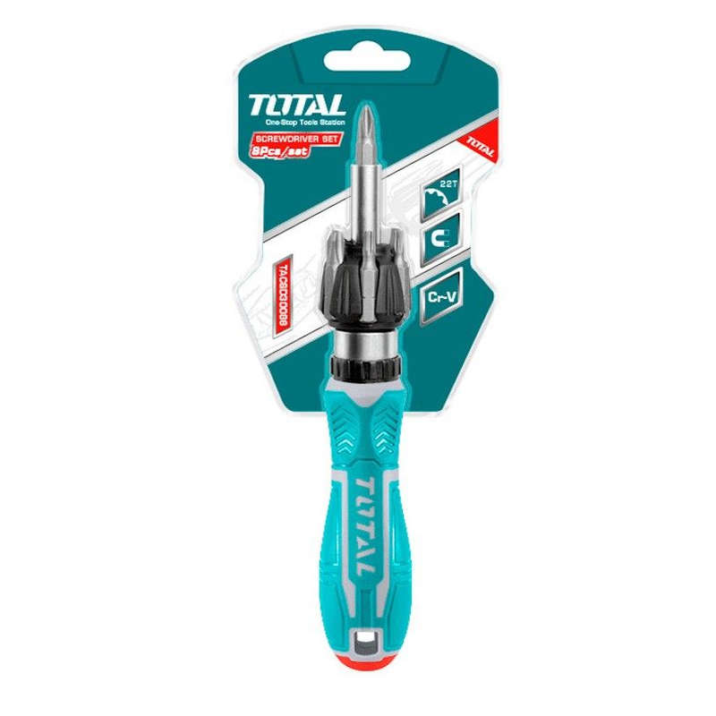Total Ratchet Screwdriver Set - 8 Piece
