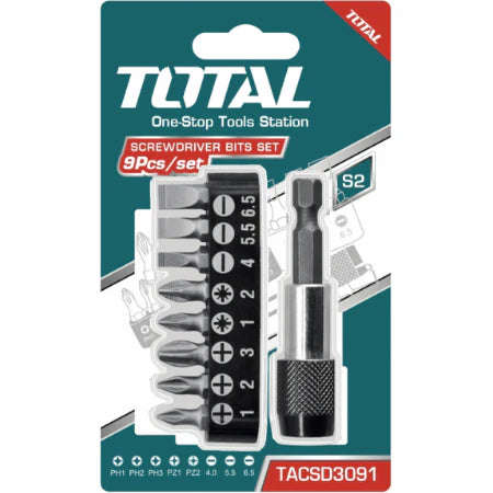 Total 9PCS Screwdriver Bits Set